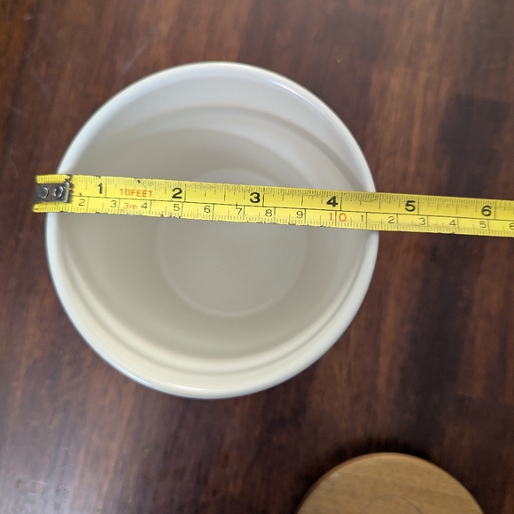 Rae Dunn White Ceramic Canister with Wooden Lid - Picture 5 of 7